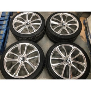 22" Bentley GT Full Polished Alloy Wheels Plus Tyres