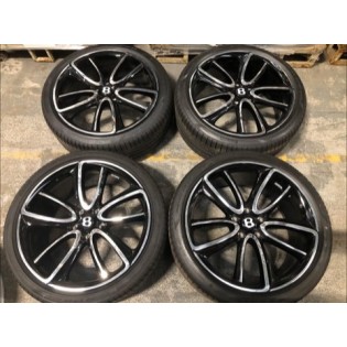 22" Bentley GT Black Polished Alloy Wheels Plus Tyres